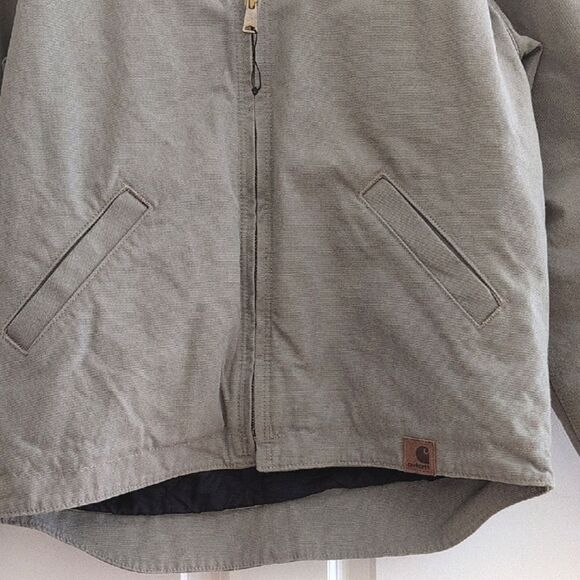 Carhartt Washed Duck Full Zip Hooded Jacket Quilt Lined #100733 Unisex - Picture 8 of 14